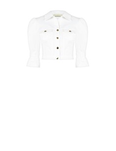 Cropped spijkerjasje van stretchdenim met zakjes Rinascimento