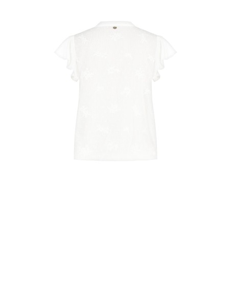 Ruime katoenen blouse met strepen, borduursels en ajourdetails Rinascimento