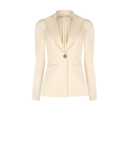 Veste blazer courte cintrée en mélange de coton Rinascimento
