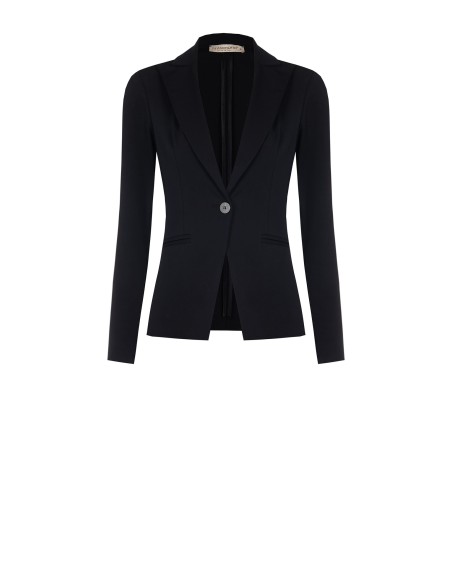 Veste blazer courte cintrée en mélange de coton Rinascimento