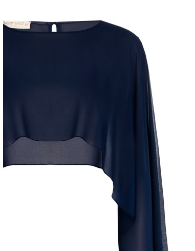 Georgette bolero met lange mouwen