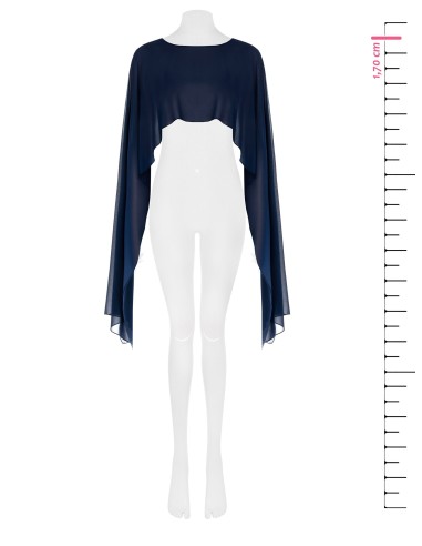 Georgette bolero met lange mouwen
