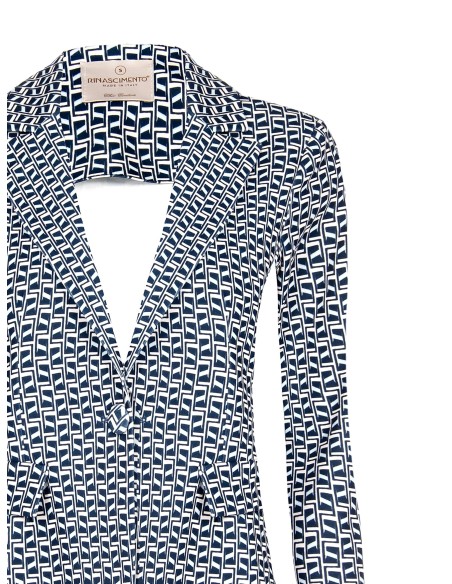 Veste blazer cintrée en crêpe scuba imprimé Rinascimento