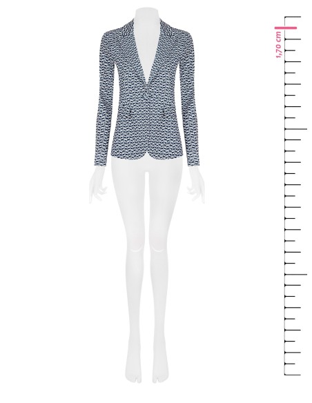 Veste blazer cintrée en crêpe scuba imprimé Rinascimento
