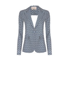 Veste blazer cintrée en crêpe scuba imprimé Rinascimento
