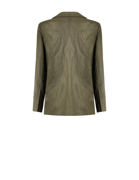 Veste blazer en similicuir effet froissé Rinascimento