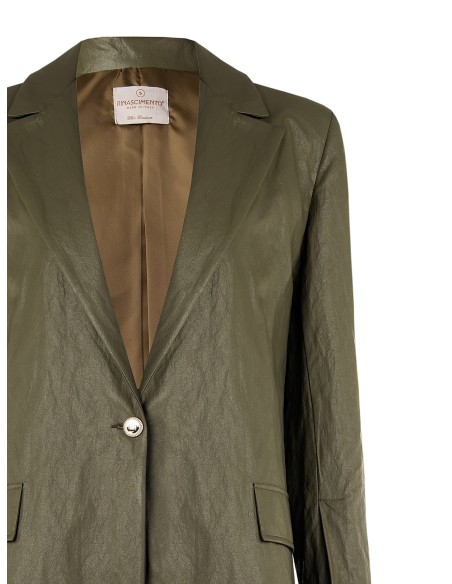 Veste blazer en similicuir effet froissé Rinascimento