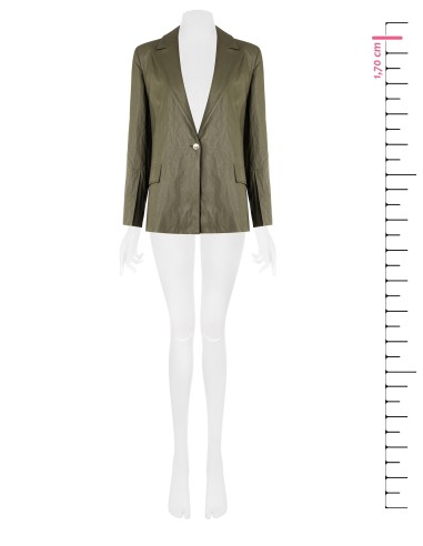 Veste blazer en similicuir effet froissé Rinascimento