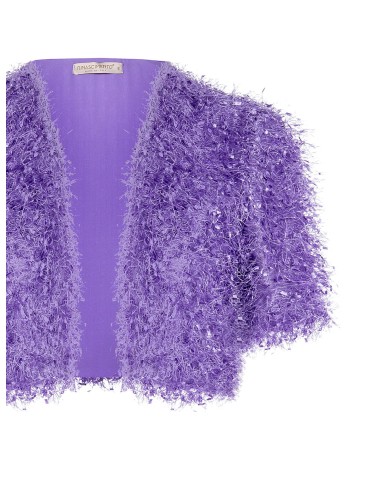 Open bolero-schouderbedekking met veren-effect draden Rinascimento