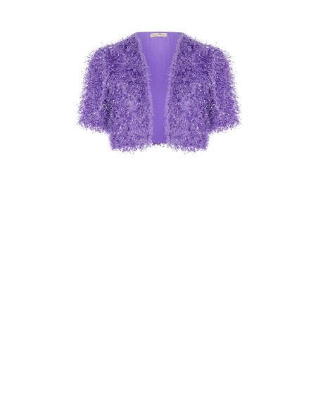 Open bolero-schouderbedekking met veren-effect draden Rinascimento