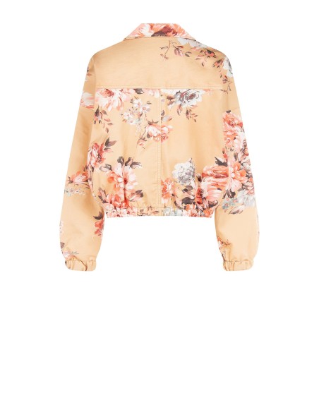 Veste bomber imprimée à fleurs en coton Rinascimento
