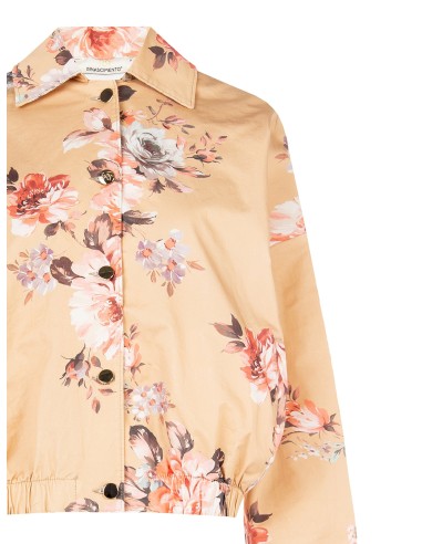 Veste bomber imprimée à fleurs en coton Rinascimento