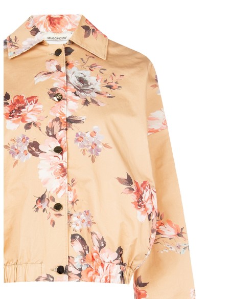 Veste bomber imprimée à fleurs en coton Rinascimento
