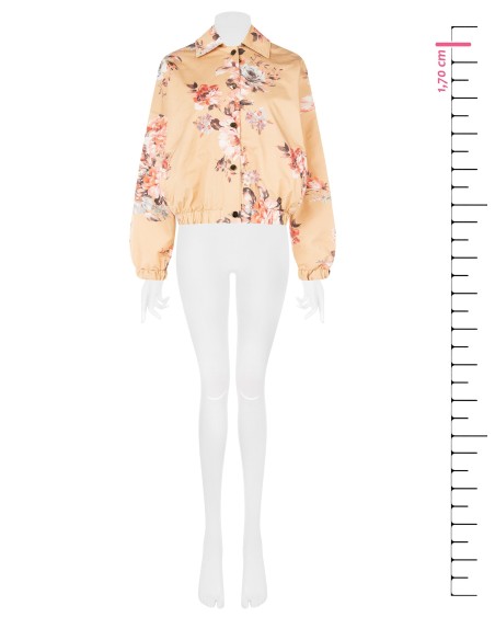 Veste bomber imprimée à fleurs en coton Rinascimento
