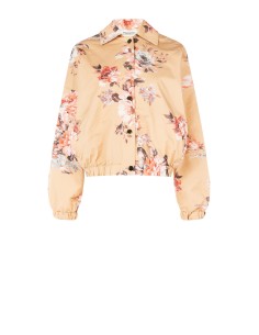Veste bomber imprimée à fleurs en coton Rinascimento