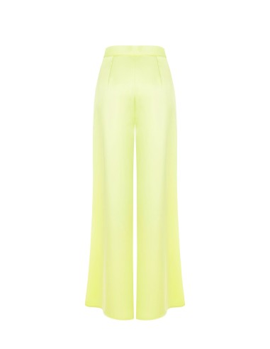 Pantalon palazzo en satin avec pinces Rinascimento
