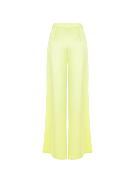 Pantalon palazzo en satin avec pinces Rinascimento