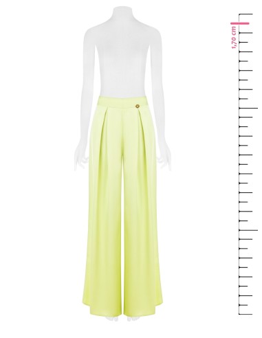 Pantalon palazzo en satin avec pinces Rinascimento