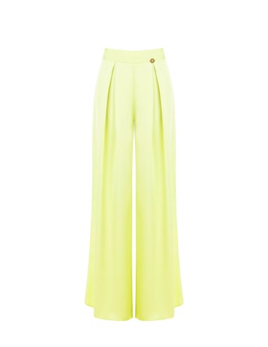 Pantalon palazzo en satin avec pinces Rinascimento