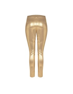 Goudkleurige gelamineerde skinny sigarettenbroek Rinascimento 2