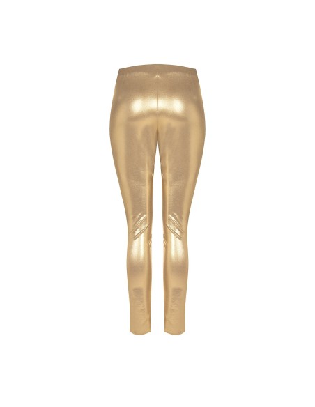 Rinascimento Gold Laminated Skinny Cigarette Trousers