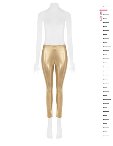 Rinascimento Gold Laminated Skinny Cigarette Trousers