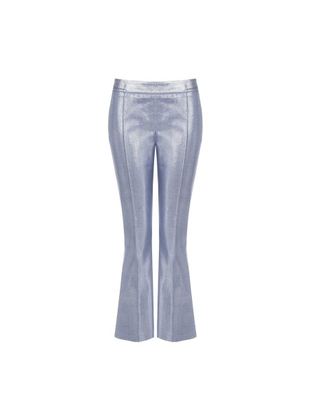 Rinascimento uitlopende broek van gelamineerd denim