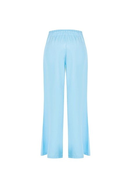 Pantalon de palais en satin opaque avec cordon de serrage et élastique Rinascimento