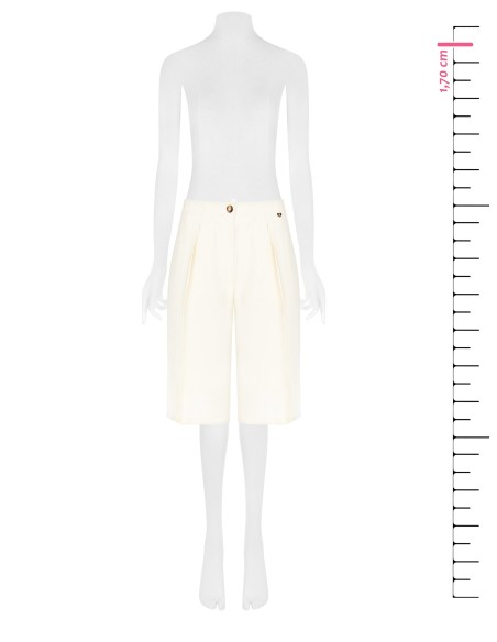 Bermuda van soepel modal met plooien en elastiek achteraan Rinascimento