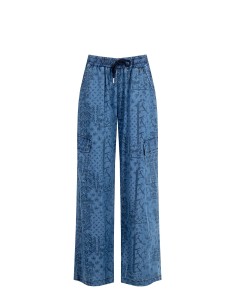 Denim léger imprimé Cargo Palace Pantalon Rinascimento