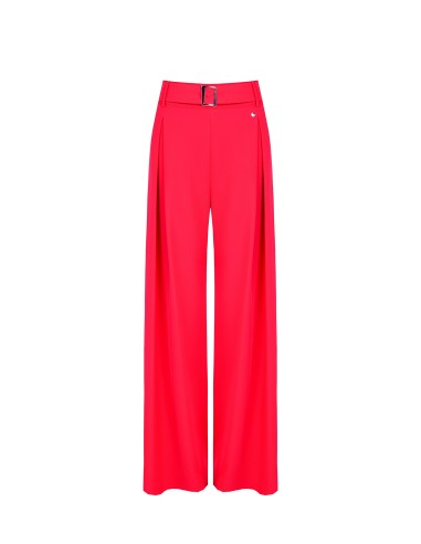 Pantalon palazzo en tissu fluide avec pinces et ceinture assortie Rinascimento