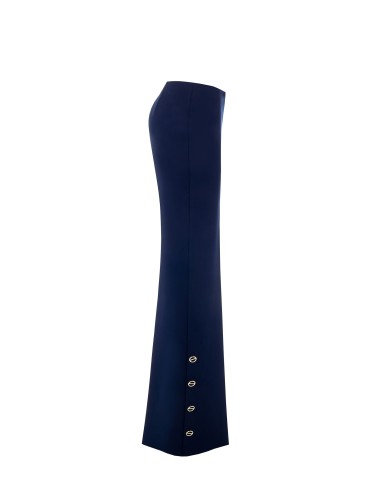 Pantalon palazzo en scuba crêpe avec boutons sur les côtés Rinascimento