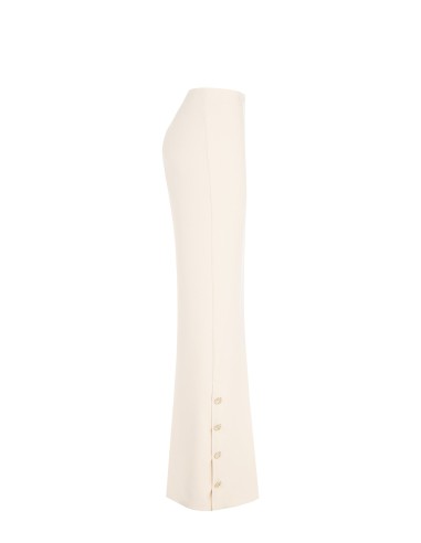 Pantalon palazzo en scuba crêpe avec boutons sur les côtés Rinascimento