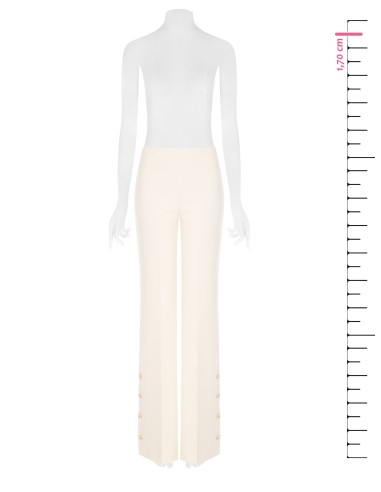 Pantalon palazzo en scuba crêpe avec boutons sur les côtés Rinascimento