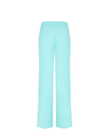 Pantalon palazzo en crêpe scuba avec poches et ceinture en similicuir Rinascimento