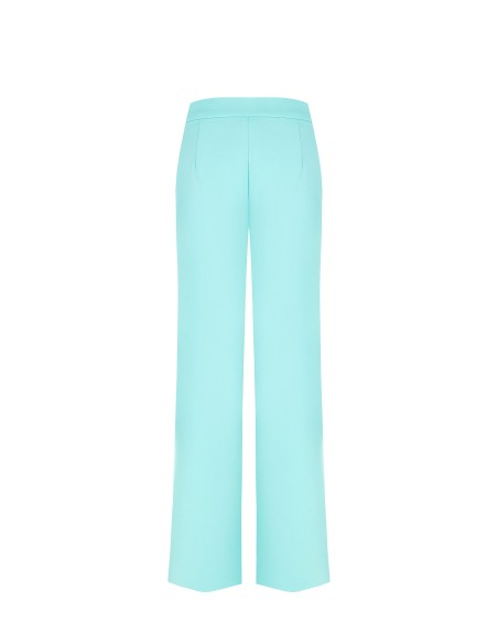Pantalon palazzo en crêpe scuba avec poches et ceinture en similicuir Rinascimento