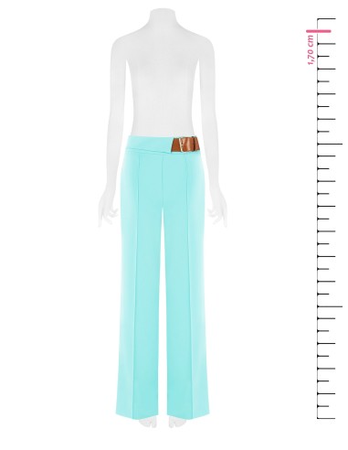 Pantalon palazzo en crêpe scuba avec poches et ceinture en similicuir Rinascimento