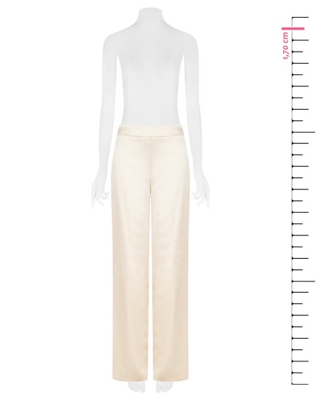 Pantalon palazzo en satin crêpe avec élastique au dos Rinascimento