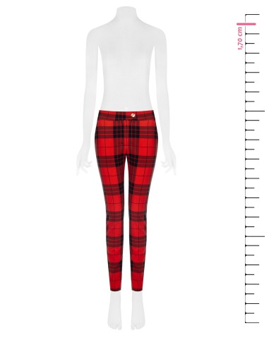 Pantalon skinny cropped tartan avec bouton doré Rinascimento