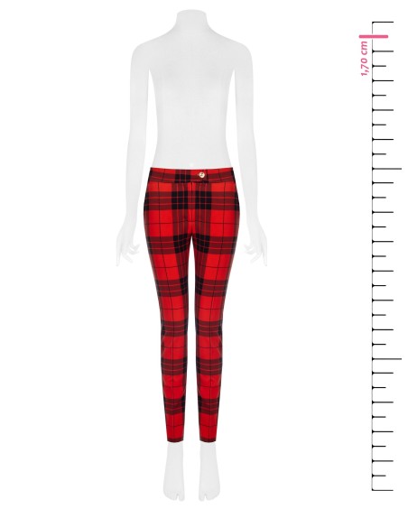 Pantalon skinny cropped tartan avec bouton doré Rinascimento