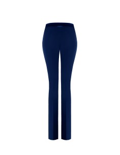 Pantalon évasé en tissu technique avec bande de taille en satin Rinascimento 2