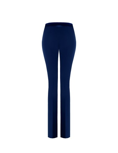 Pantalon évasé en tissu technique avec bande de taille en satin Rinascimento