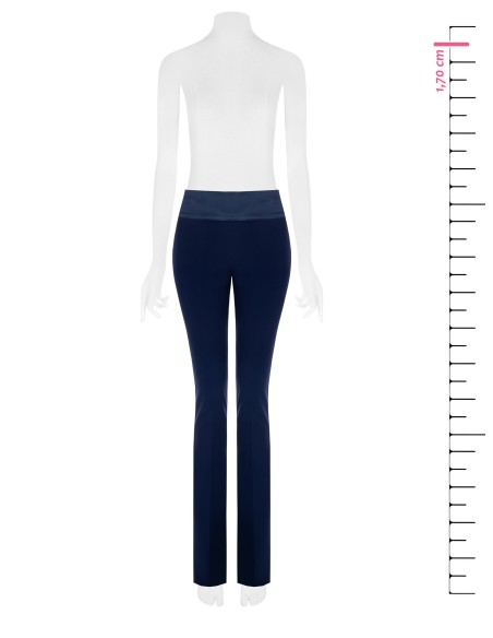 Pantalon évasé en tissu technique avec bande de taille en satin Rinascimento