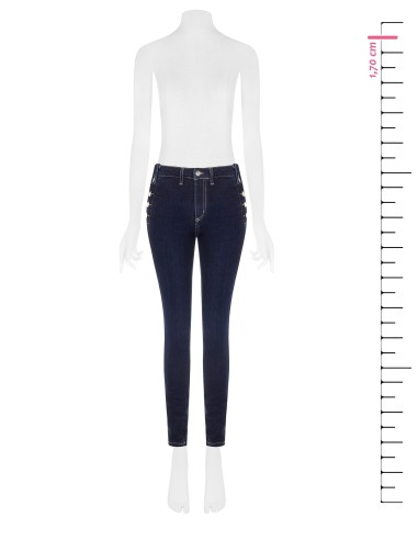 Jean skinny à boutons sur les côtés Rinascimento