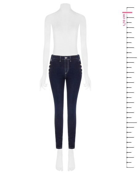 Jean skinny à boutons sur les côtés Rinascimento