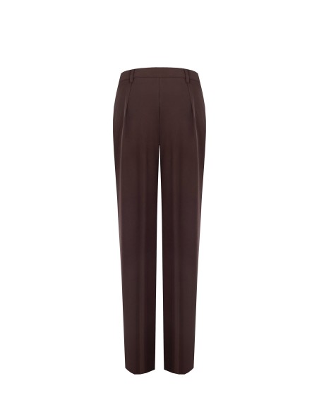 Pantalon palazzo en polyviscose légèrement froissée avec pinces Rinascimento