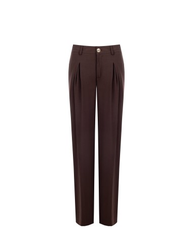 Pantalon palazzo en polyviscose légèrement froissée avec pinces Rinascimento