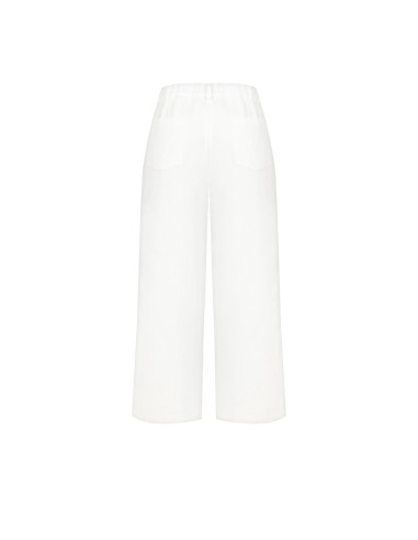 Pantalon large cropped en denim avec élastique au dos Rinascimento
