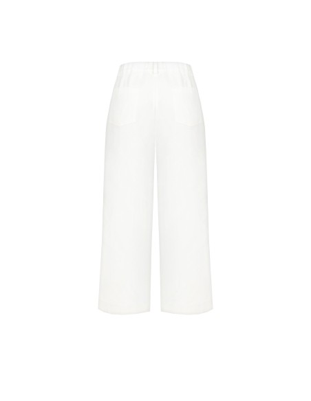 Pantalon large cropped en denim avec élastique au dos Rinascimento