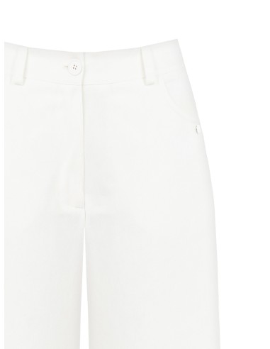 Pantalon large cropped en denim avec élastique au dos Rinascimento